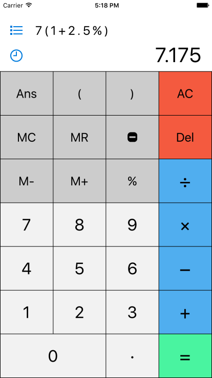 A functional calculator for complex expressions