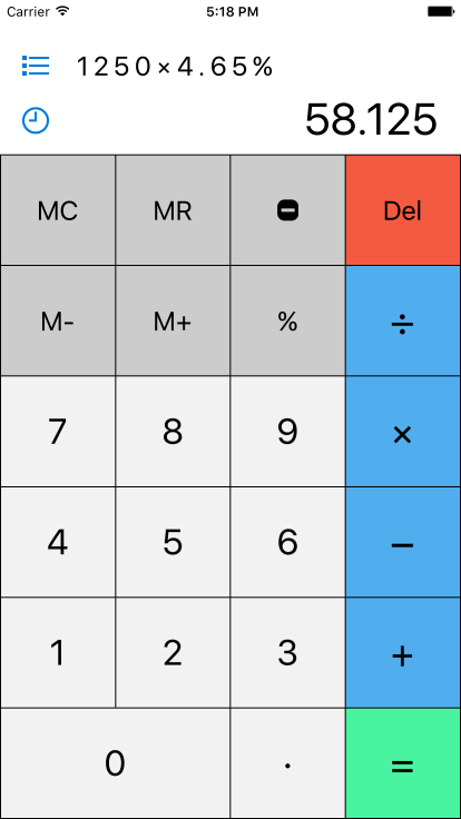 A simple calculator for everyday use